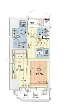 プレサンス難波クチュールの間取り