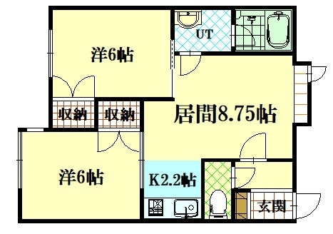 旭川市旭神三条のアパートの間取り