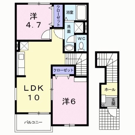 北九州市門司区白野江のアパートの間取り