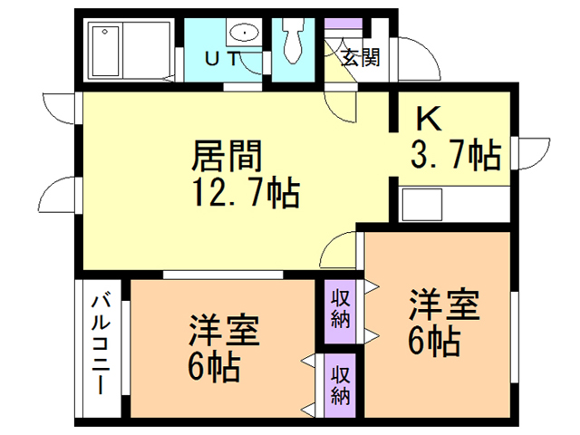 コーポかえでの間取り