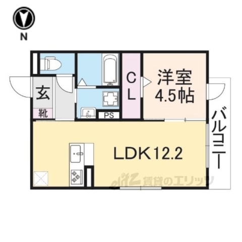 丹波市柏原町南多田のアパートの間取り