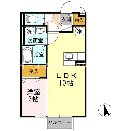 うきは市吉井町鷹取のアパートの間取り