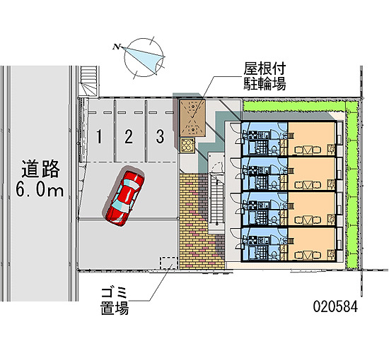 【レオパレス紅雪北の駐車場】