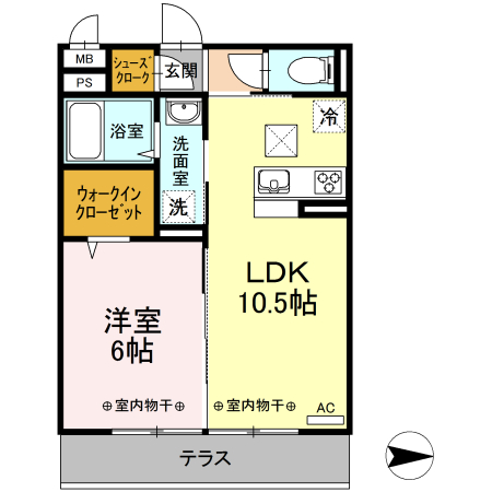 北上市柳原町2丁目築5年の間取り