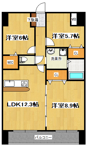 アークデュオ仙台苦竹の間取り