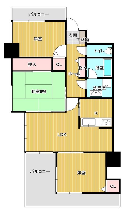 エステートマンション久留米医大前弐番館の間取り