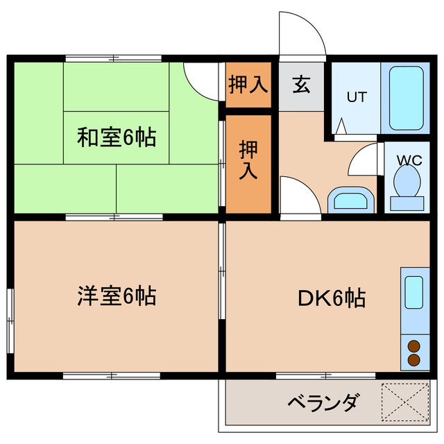 山口県岩国市車町３（アパート）の賃貸物件の間取り