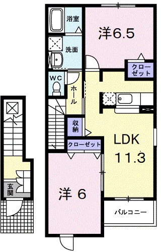 ピュール　長浜Ａの間取り