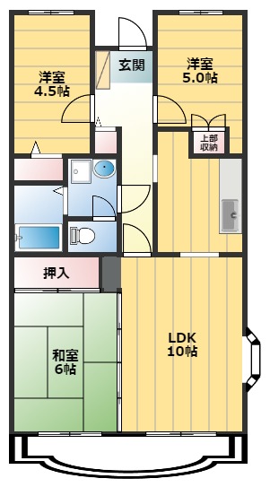 りぶいんしらゆり虹１の間取り