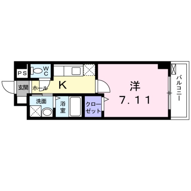 京都市右京区太秦多藪町のマンションの間取り