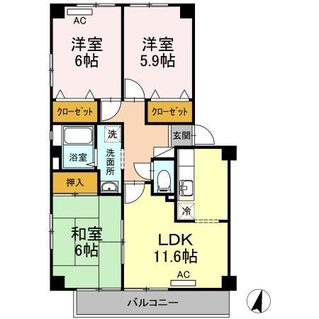 フォブール佐古の間取り