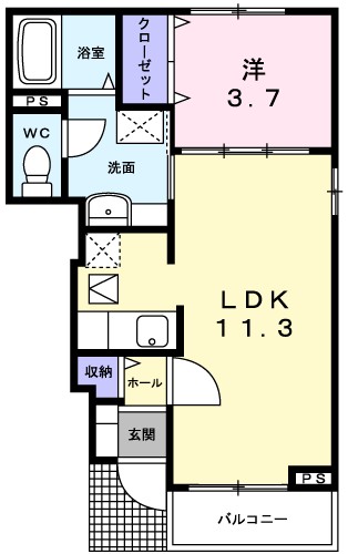 姫路市網干区北新在家のアパートの間取り