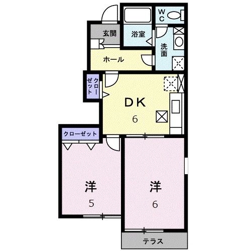 嘉穂郡桂川町大字寿命のアパートの間取り