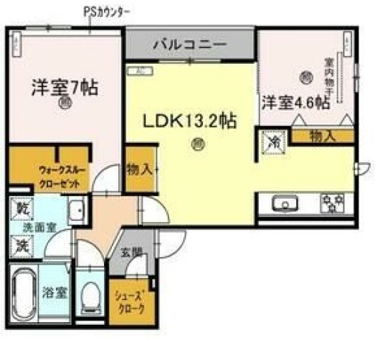 大阪市東住吉区今川のアパートの間取り