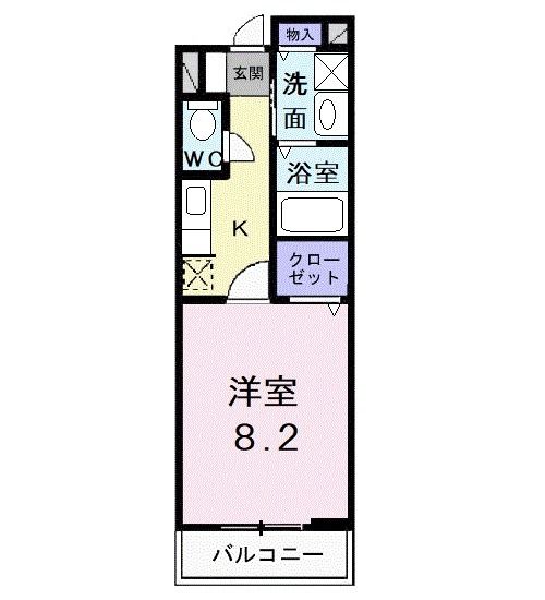 堺市東区日置荘原寺町のアパートの間取り