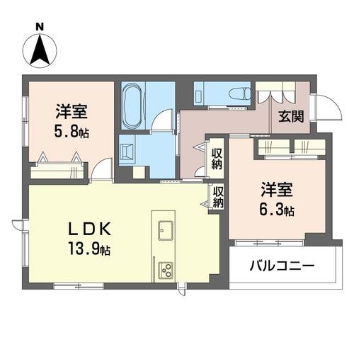 クレール　ド　リュンヌの間取り