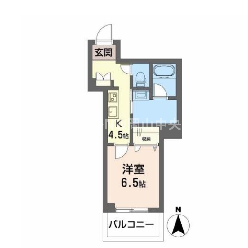 岡山市北区鹿田本町のマンションの間取り