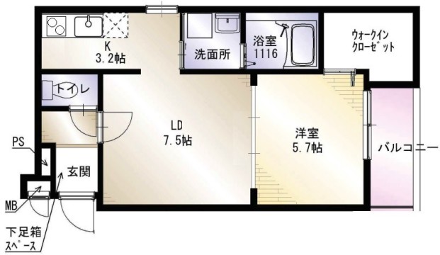 フジパレス上神田I番館の間取り