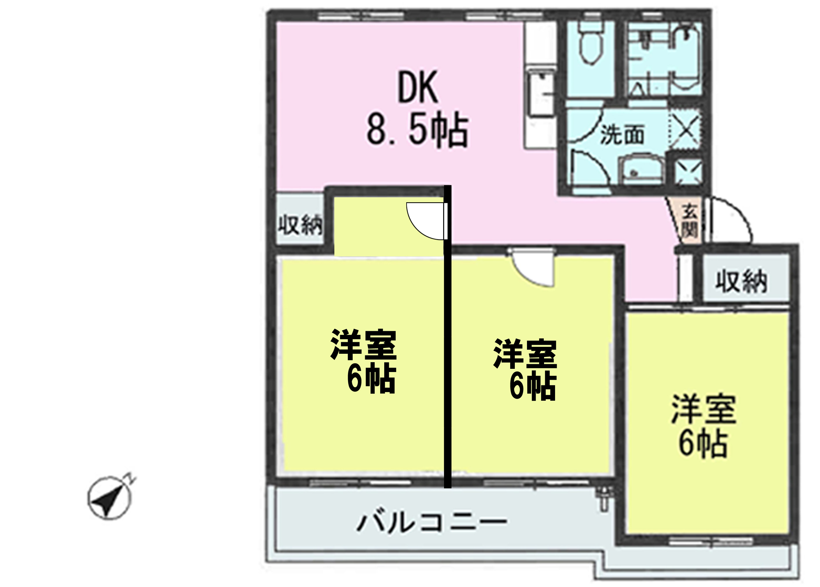 志津グリーンヒルC棟C501の間取り