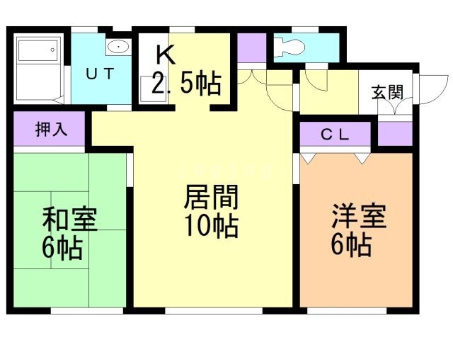 札幌市北区篠路八条のアパートの間取り