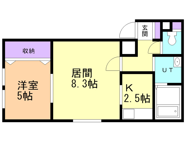 函館市杉並町のマンションの間取り