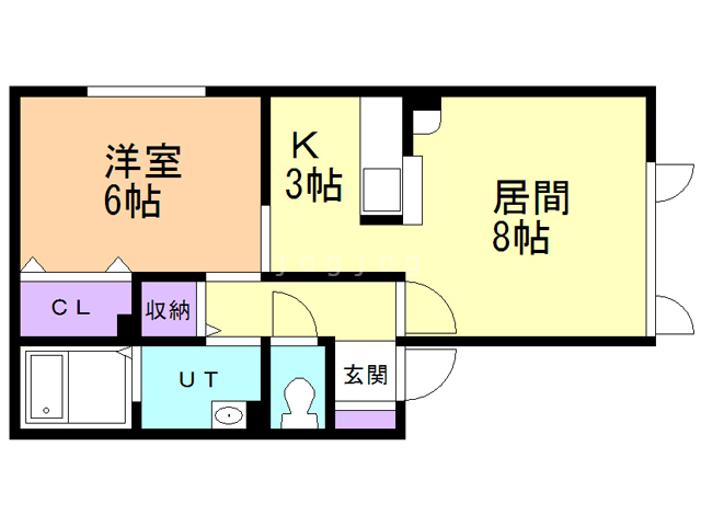 小樽市桂岡町のアパートの間取り