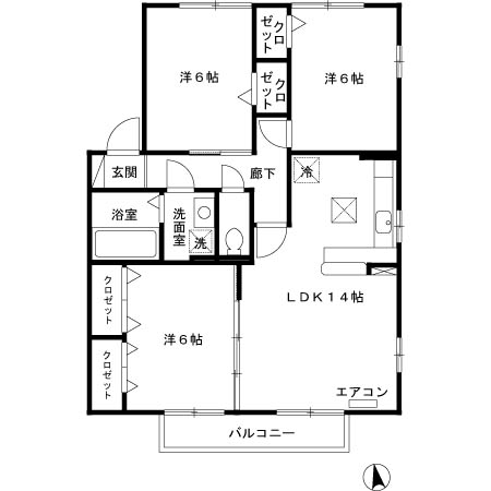 シャルマンコート杜　Ｅの間取り