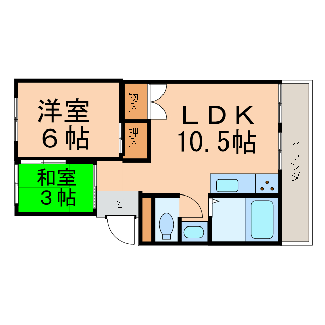 阿南市楠根町のマンションの間取り