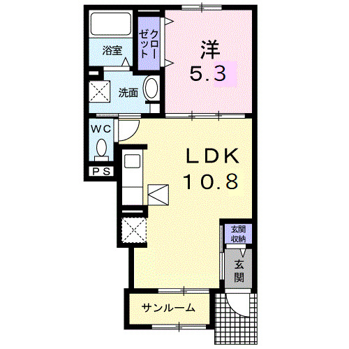 長岡市若草町のアパートの間取り