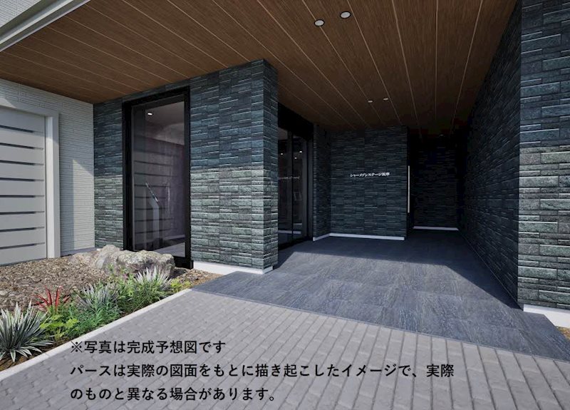 【松本市筑摩のマンションのエントランス】