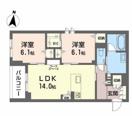 松本市筑摩のマンションの間取り