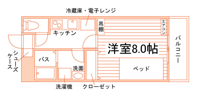 広島市佐伯区五日市町大字石内のアパートの間取り