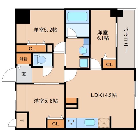 幸court narasanjoの間取り