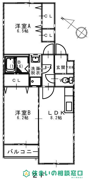 岡崎市洞町のアパートの間取り