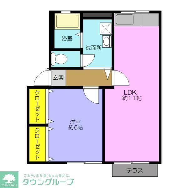 羽村市五ノ神のアパートの間取り