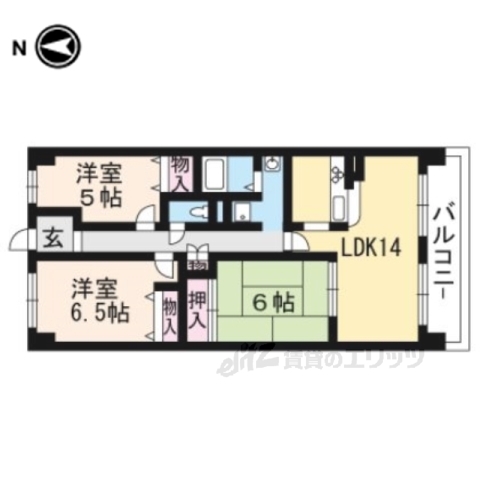 栗東市綣のマンションの間取り