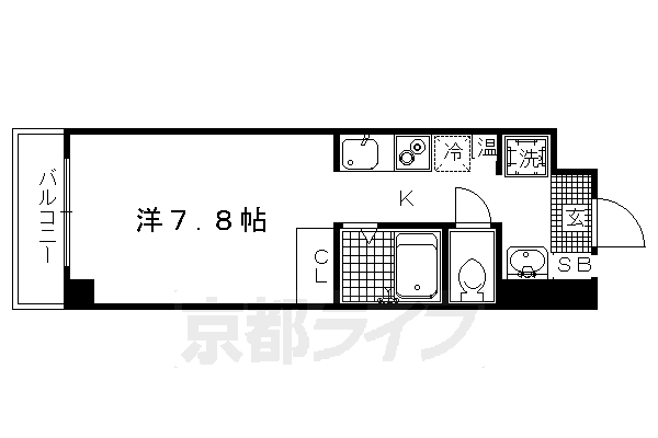 京都市上京区上御霊中町のマンションの間取り