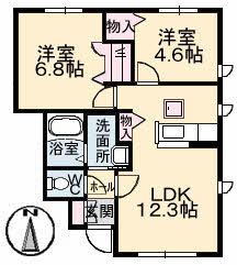 ルミエール竹原　Ａ棟の間取り