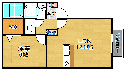 ルミエール東中振Ａ棟の間取り