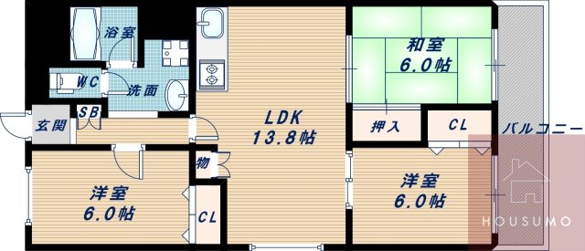 テラジハイツIII番館の間取り