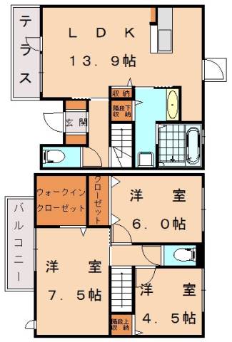 古賀市今の庄のアパートの間取り