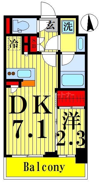 【墨田区八広のマンションの間取り】