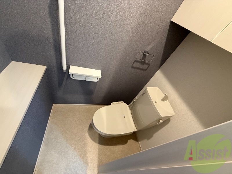 トイレ　トイレには収納や台があり、使いやすそうですね。