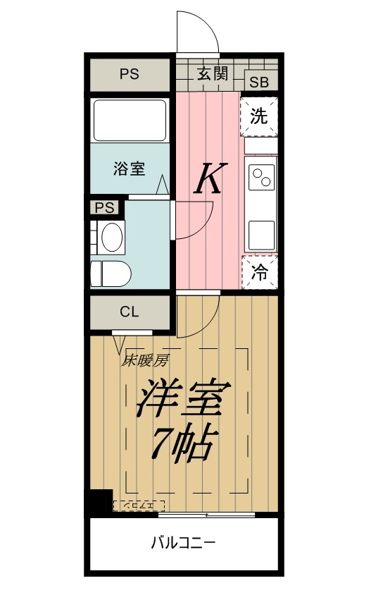ＪＲ総武線 千葉駅 徒歩12分 6階建 築12年の間取り写真