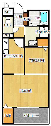 田川市番田町のマンションの間取り