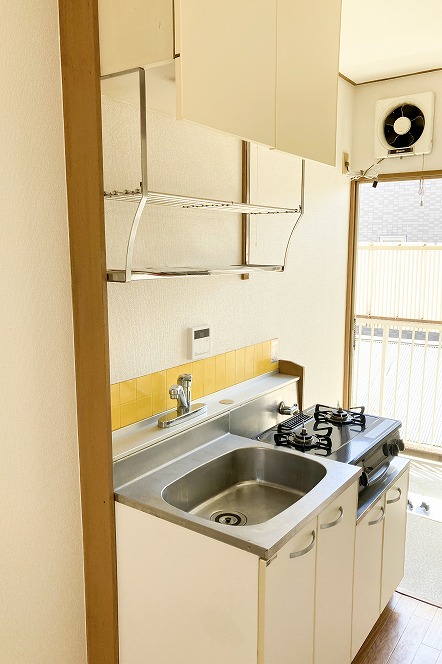 キッチン　2口ガスコンロ、グリル機能