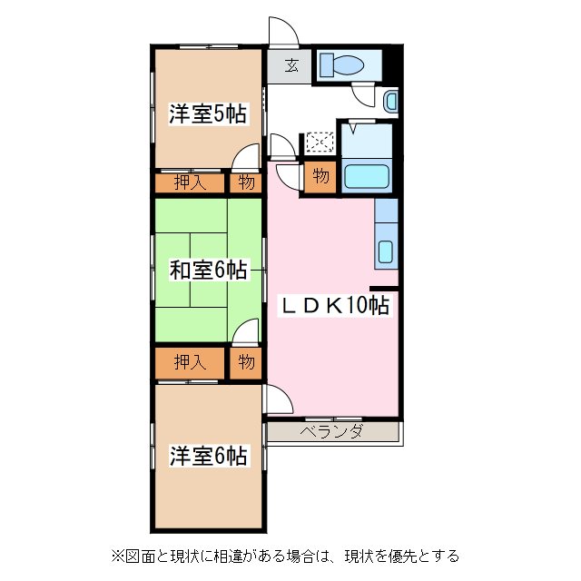 松本市大字岡田松岡のマンションの間取り