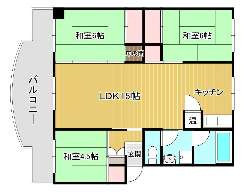 鹿児島市鴨池新町のマンションの間取り