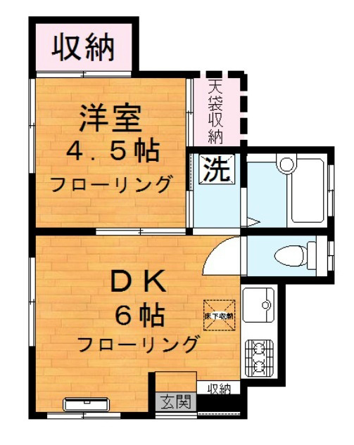 足立区大谷田のアパートの間取り