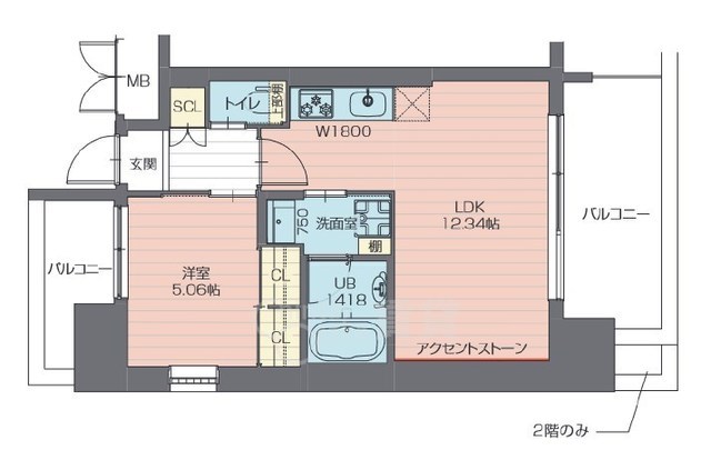 大阪市西区川口のマンションの間取り